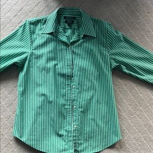 Ralph Lauren Green Striped  women’s Shirt